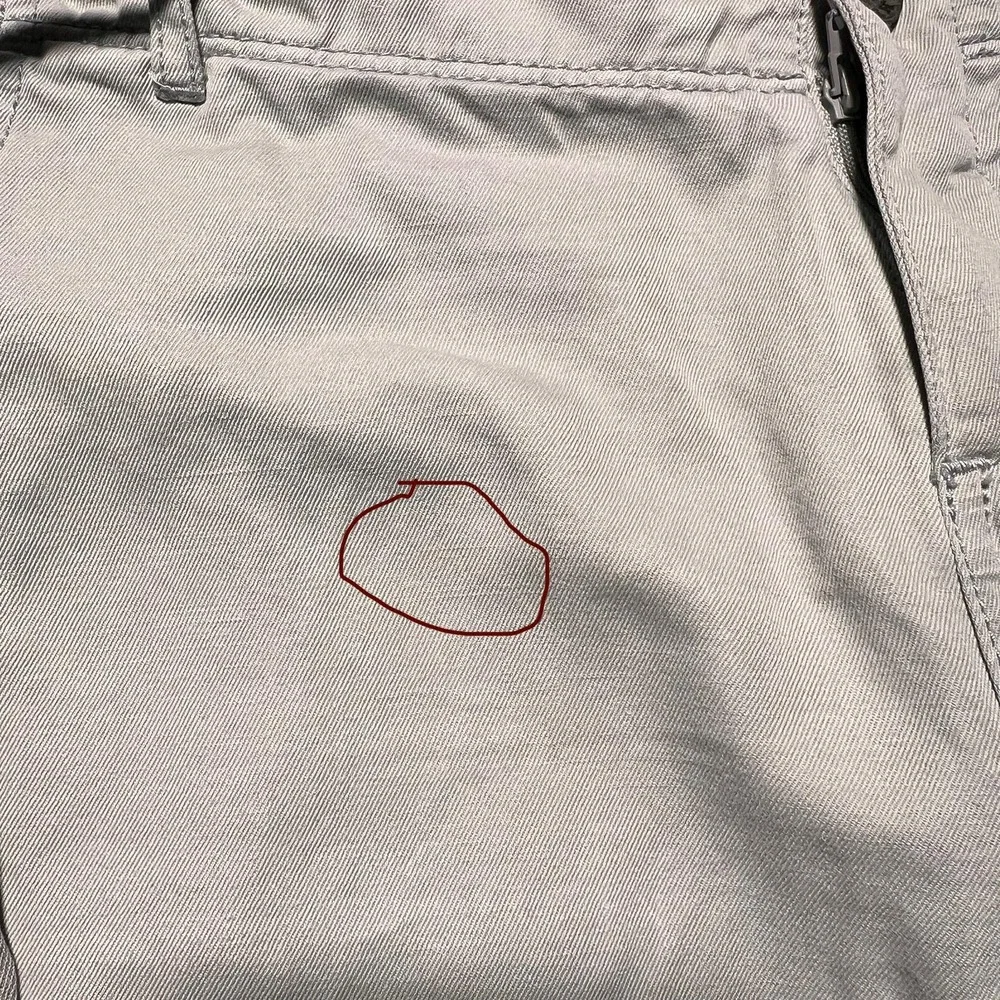 IKKS Cargo Pants Womens‎ 40 Light Gray Cropped Capri Drawstring Button Hem Twill
